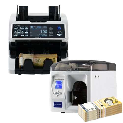 [세트] 지폐계수기 BC5500 + 지폐결속기 SB216